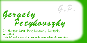gergely petykovszky business card